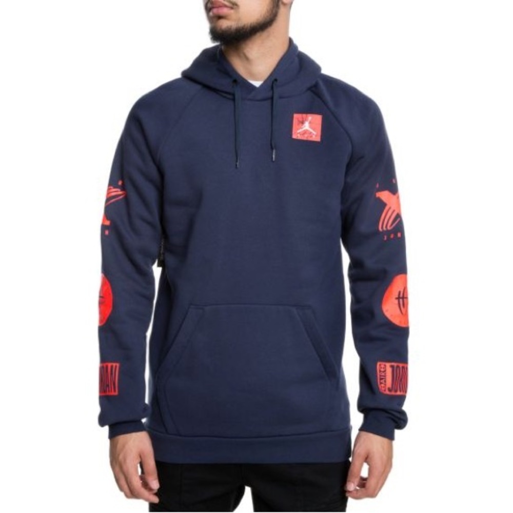 Air Jordan Men's Legacy Tinker Men's Pullover Hoodie Navy Blue